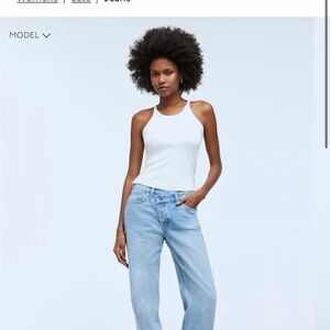 Madewell Light Blue low slung straight Jeans